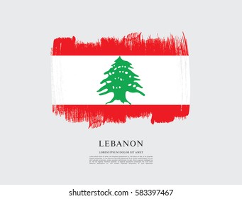 Flag of Lebanon, brush stroke background