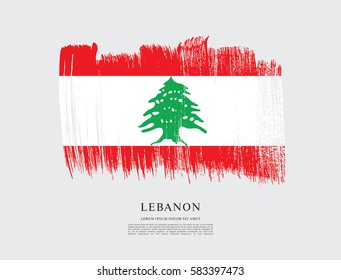 Flag of Lebanon, brush stroke background