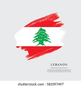 Flag of Lebanon, brush stroke background