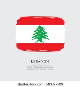 Flag of Lebanon, brush stroke background