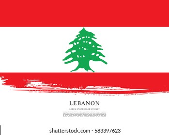 Flag of Lebanon, brush stroke background