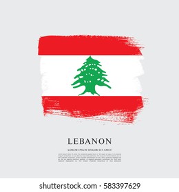 Flag of Lebanon, brush stroke background