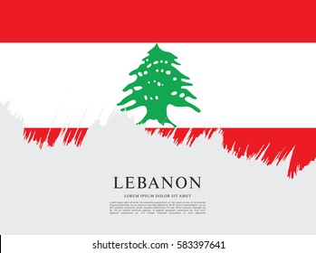 Flag of Lebanon, brush stroke background