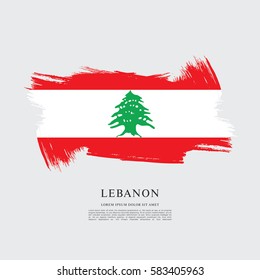 Flag of Lebanon, brush stroke background