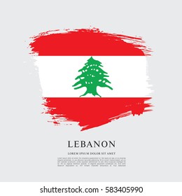 Flag of Lebanon, brush stroke background