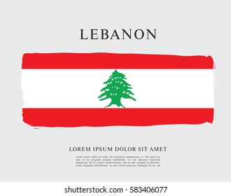 Flag of Lebanon, brush stroke background