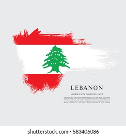 Flag of Lebanon, brush stroke background