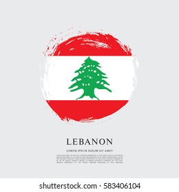 Flag of Lebanon, brush stroke background