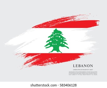 Flag of Lebanon, brush stroke background