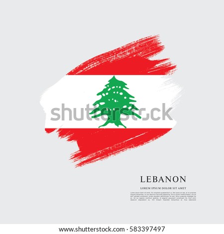 Flag of Lebanon, brush stroke background