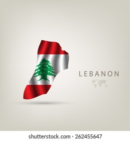 Flag of LEBANON as a country with shadow