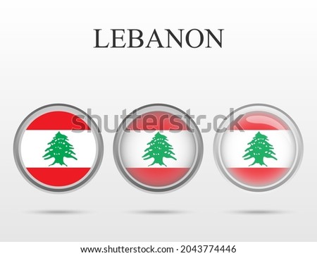 Flag of Lebanon in the form of a circle