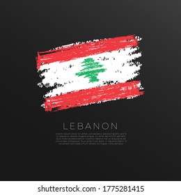 Flag of Lebanon in Grunge Brush Stroke : Vector Illustration