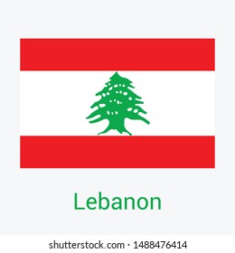 Flag Of Lebanon Isolated on background. Lebanon National Flag Symbol Vector Illustration