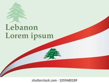 Flag of Lebanon, Lebanese Republic, November 22 - Lebanese Independence Day. Bright, colorful vector illustration