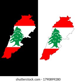 flag of Lebanon in map shapes