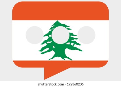 The flag of Lebanon  in a messaging bubble