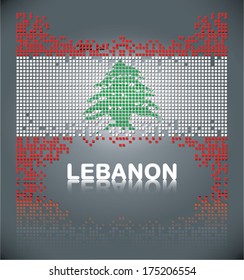 Flag of Lebanon from square blocks, vector