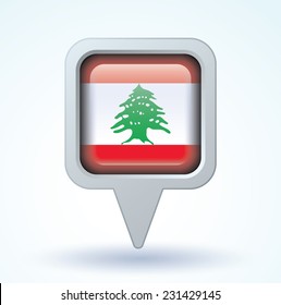  Flag of  Lebanon, vector illustration