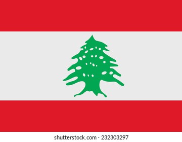 Flag of Lebanon vector illustration