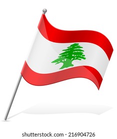 flag of Lebanon vector illustration isolated on white background