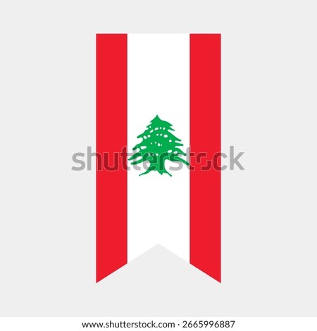 Flag of Lebanon. Lebanon vertical flag icon digital vector illustration. The hanging flag.