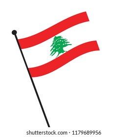 Flag of Lebanon , Lebanon flag waving isolated vector illustration