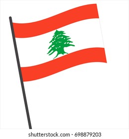 Flag of Lebanon , Lebanon flag waving isolated vector illustration