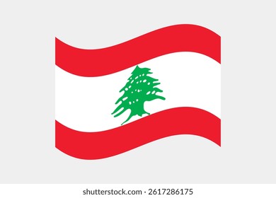 Flag of Lebanon. Lebanon wavy flag digital vector illustration. Fluttering flag.