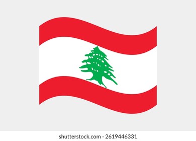 Flag of Lebanon. Lebanon wavy flag digital vector illustration. Fluttering flag.