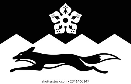 The flag of the Leicestershire county of England in white and black colours. Vector illustration