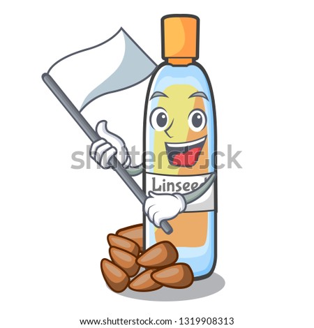 With flag lenseed oil islated with the cartoon
