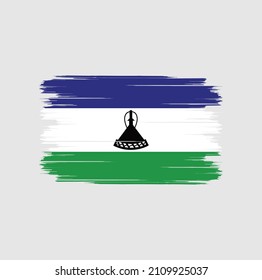 Bandera de Lesoto con estilo de pincel