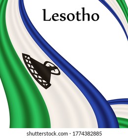 Flag of Lesotho country on white background. Eps.file.