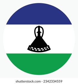 Flag of Lesotho. Flag icon. Standard color. Circle icon flag. Computer illustration. Digital illustration. Vector illustration.