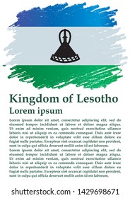 Flag of Lesotho, Kingdom of Lesotho. Template for award design, an official document with the flag of Lesotho. Bright, colorful vector illustration.