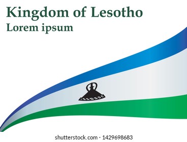 Flag of Lesotho, Kingdom of Lesotho. Template for award design, an official document with the flag of Lesotho. Bright, colorful vector illustration.