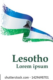 Flag of Lesotho, Kingdom of Lesotho. Template for award design, an official document with the flag of Lesotho. Bright, colorful vector illustration.