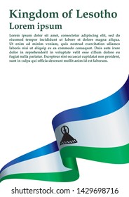 Flag of Lesotho, Kingdom of Lesotho. Template for award design, an official document with the flag of Lesotho. Bright, colorful vector illustration.