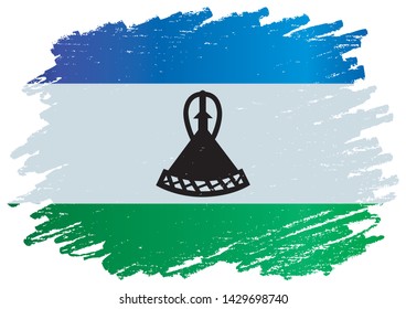 Flag of Lesotho, Kingdom of Lesotho. Template for award design, an official document with the flag of Lesotho. Bright, colorful vector illustration.