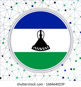 Flag of Lesotho with network background. Lesotho sign. Superb vector illustration.