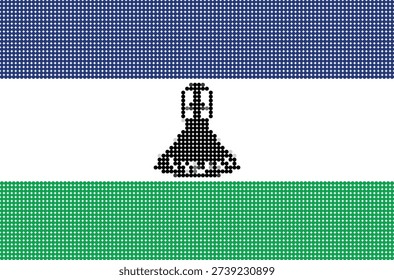 Flag of Lesotho pixel art of dots