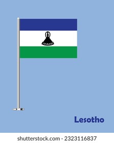 Flag of Lesotho, Table Flag of Lesotho, Vector Illustration.