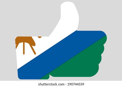 The flag of Lesotho in a Thumbs Up Icon