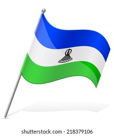 flag of Lesotho vector illustration isolated on white background