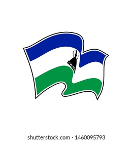 Flag of Lesotho. Lesotho vector flag. National symbol of Lesotho