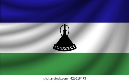 Flag of Lesotho,vector illustration