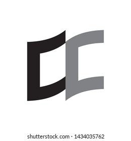 Flag with letter CC logo design vector
