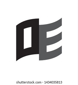 Flag with letter OE logo design vector