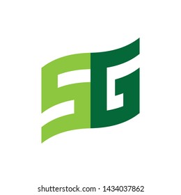 Flag with letter SG logo design vector